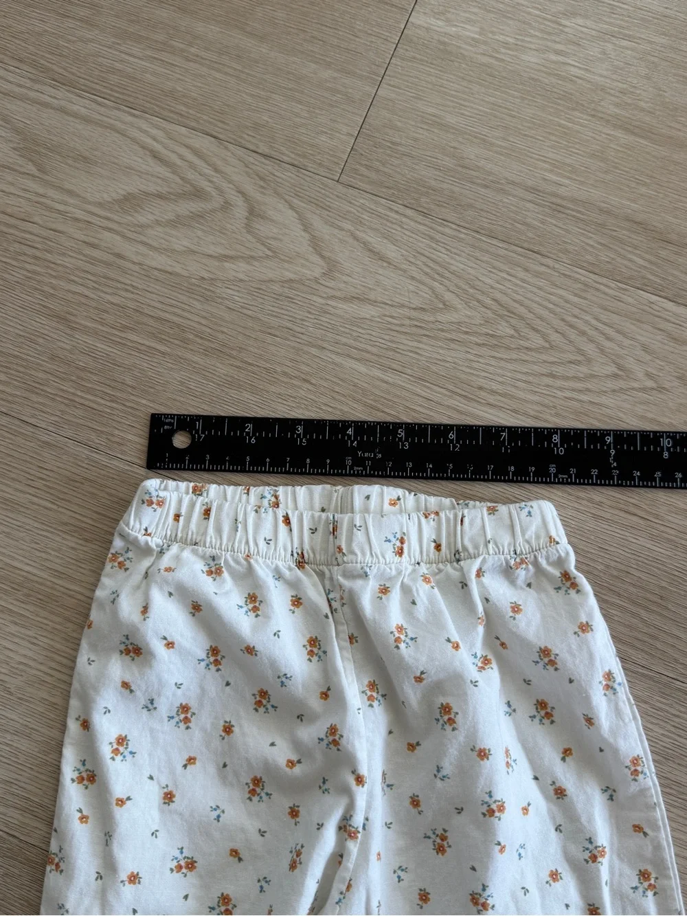 Noa de Cajou Girls Floral Lounge PJ Pants 4-5Y White 100% Cotton Elastic Bottoms